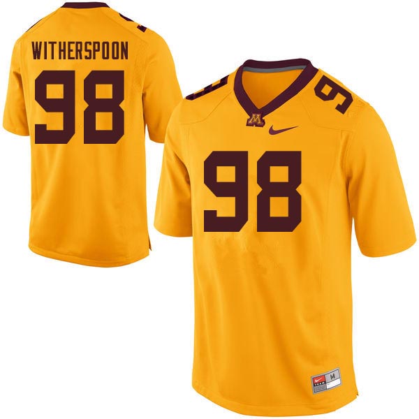Men #98 Clayton Witherspoon Minnesota Golden Gophers College Football Jerseys Sale-Gold